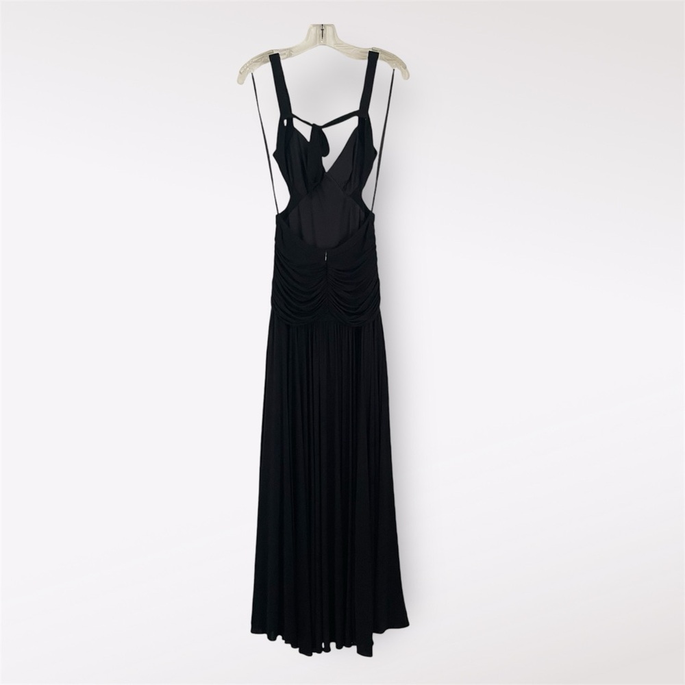 BCBGMAXAZRIA Long Cocktail Dress Cutout Sides Sleeveless Low Back Black XS - Picture 4 of 11
